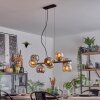 Koyoto Lampadario a sospensione, Lampada a sfera, Lampada a sospensione Ambrato, Cromo, Grigio fumo, 8-Luci
