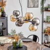 Koyoto Lampadario a sospensione, Lampada a sfera, Lampada a sospensione Ambrato, Cromo, Grigio fumo, 8-Luci