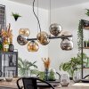 Koyoto Lampadario a sospensione, Lampada a sfera, Lampada a sospensione Ambrato, Cromo, Grigio fumo, 8-Luci
