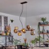 Koyoto Lampadario a sospensione, Lampada a sfera, Lampada a sospensione Ambrato, Cromo, Grigio fumo, 8-Luci