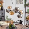 Koyoto Lampadario a sospensione, Lampada a sfera, Lampada a sospensione Ambrato, Cromo, Grigio fumo, 8-Luci