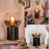 Koyoto Lampada a sfera, Lampada da scrivania, Lampada da tavolo Chiaro, Grigio fumo, 1-Luce