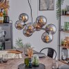 Koyoto Lampadario a sospensione, Lampada a sfera, Lampada a sospensione Cromo, Grigio fumo, 8-Luci