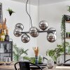 Koyoto Lampadario a sospensione, Lampada a sfera, Lampada a sospensione Cromo, Grigio fumo, 8-Luci