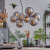 Koyoto Lampadario a sospensione, Lampada a sfera, Lampada a sospensione Cromo, Grigio fumo, 8-Luci