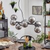 Koyoto Lampadario a sospensione, Lampada a sfera, Lampada a sospensione Cromo, Grigio fumo, 8-Luci