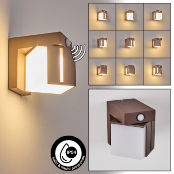 Swanek Lampada da parete per esterno, Applique LED Ruggine, 1-Luce, Sensori di movimento