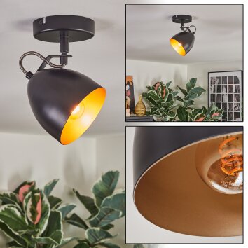 Bjedstrup Plafoniera, Faretto da soffitto, Faretto da parete Nero, 1-Luce