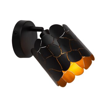 Illuminazione Lucide ALMELO Applique Nero, 1-Luce