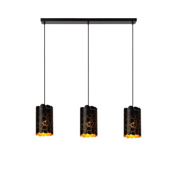 Illuminazione Lucide ALMELO Lampada a sospensione Nero, 3-Luci