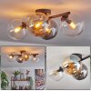 Gastor Plafoniera, Lampada a sfera Ambrato, Chiaro, Grigio fumo, 4-Luci