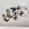 Gastor Plafoniera, Lampada a sfera Cromo, Chiaro, Grigio fumo, 4-Luci