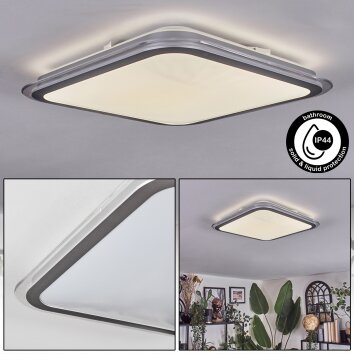 Arima Plafoniera LED Grigio, Bianco, 1-Luce