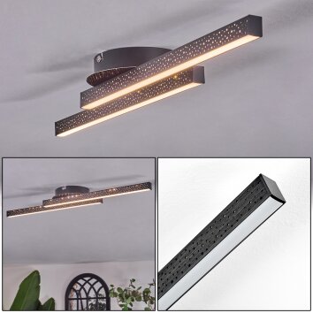 Arlan Plafoniera LED Nero, 2-Luci