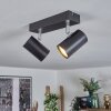 Gesteira Plafoniera, Faretto da soffitto Cromo, Nero, 2-Luci