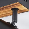 Gesteira Plafoniera, Faretto da soffitto Aspetto del legno, Nero, 2-Luci