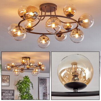 Chehalis Plafoniera, Lampada a sfera 76 cm Ambrato, Chiaro, 12-Luci