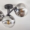 Gastor Plafoniera, Lampada a sfera Chiaro, Grigio fumo, 3-Luci