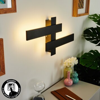 Cuchara Applique LED Nero, 2-Luci