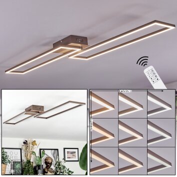 Brina Plafoniera LED Marrone, Oro, 1-Luce, Telecomando