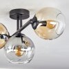 Koyoto Plafoniera, Lampada a sfera Ambrato, Chiaro, Grigio fumo, 3-Luci