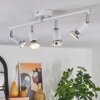 Gjedso Plafoniera, Faretto da soffitto LED Cromo, Bianco, 4-Luci