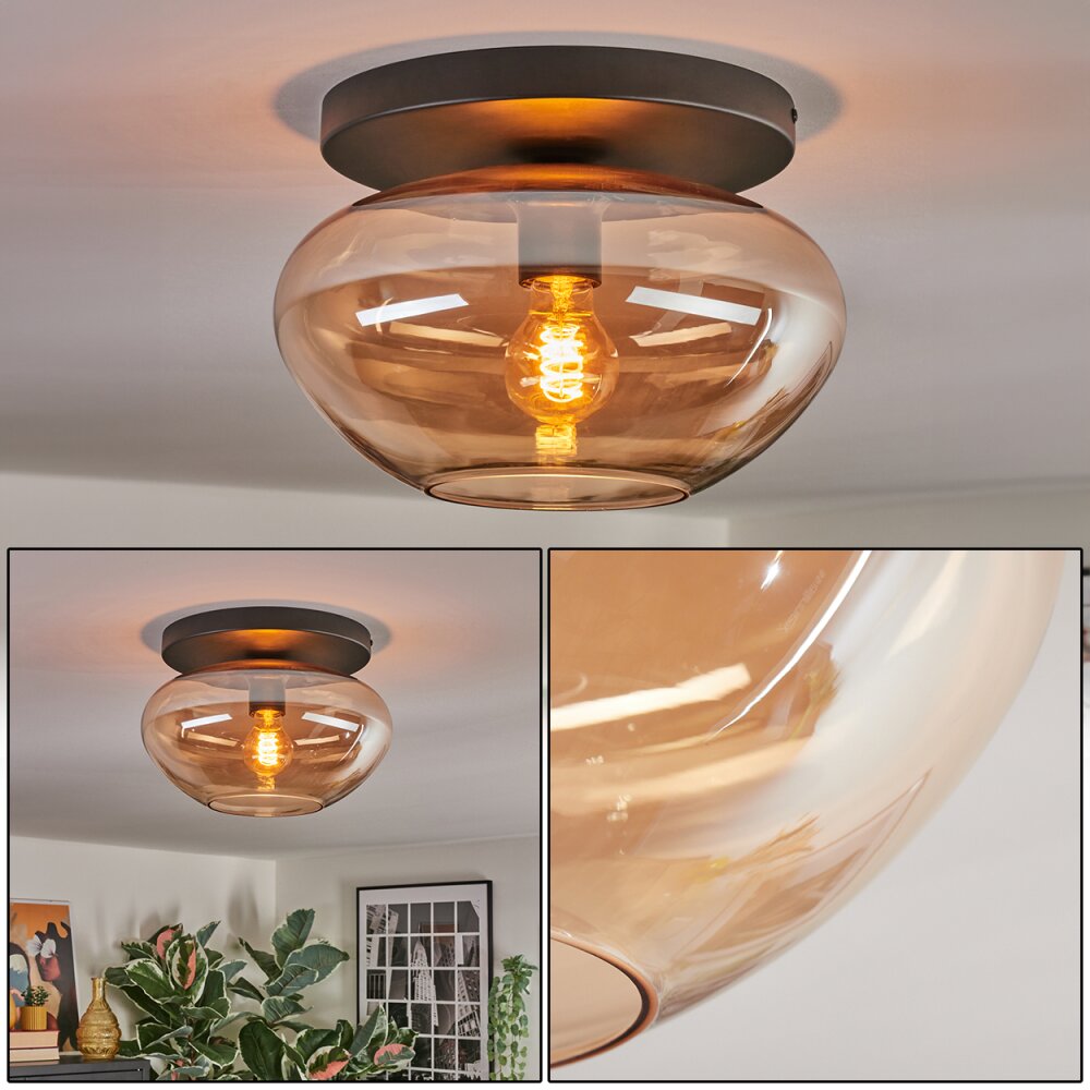 Mertola Plafoniera, Lampada a sfera Ambrato, 1-Luce main product photo
