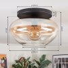 Mertola Plafoniera, Lampada a sfera Ambrato, Chiaro, 1-Luce