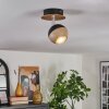 Haldor Plafoniera, Faretto da soffitto Marrone, Cromo, Nero, 1-Luce