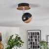 Haldor Plafoniera, Faretto da soffitto Marrone, Cromo, Nero, 1-Luce