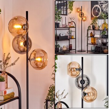 Apedo Lampada da terra Ambrato, Grigio fumo, 3-Luci