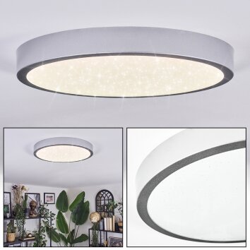 Kelan Plafoniera LED Argento, 1-Luce