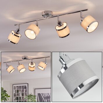 Ailer Plafoniera, Faretto da soffitto Cromo, 4-Luci