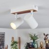 Gesteira Plafoniera, Faretto da soffitto Aspetto del legno, Bianco, 2-Luci