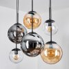 Gastor Lampadario a sospensione, Lampada a sfera, Lampada a sospensione Ambrato, Chiaro, Grigio fumo, 6-Luci