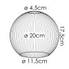 Pralume di vetro  Koyoto Vetro di ricambio 20 cm Blu