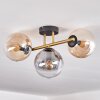 Gastor Plafoniera, Lampada a sfera 42 cm Oro, Nero, 3-Luci