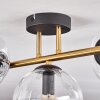 Gastor Plafoniera, Lampada a sfera 42 cm Oro, Nero, 3-Luci