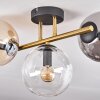 Gastor Plafoniera, Lampada a sfera 42 cm Oro, Nero, 3-Luci