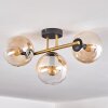 Gastor Plafoniera, Lampada a sfera 42 cm Oro, Nero, 3-Luci