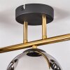 Gastor Plafoniera, Lampada a sfera 42 cm Oro, Nero, 3-Luci