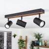 Gesteira Plafoniera, Faretto da soffitto Legno scuro, Nero, 3-Luci