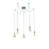 Trio Leuchten Cord Lampada a Sospensione Grigio, 5-Luci