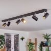 Gesteira Plafoniera, Faretto da soffitto Cromo, Nero, 6-Luci