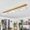 Gesteira Plafoniera, Faretto da soffitto Cromo, Aspetto del legno, 6-Luci