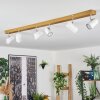 Gesteira Plafoniera, Faretto da soffitto Cromo, Aspetto del legno, 6-Luci