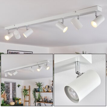 Gesteira Plafoniera, Faretto da soffitto Cromo, Bianco, 6-Luci