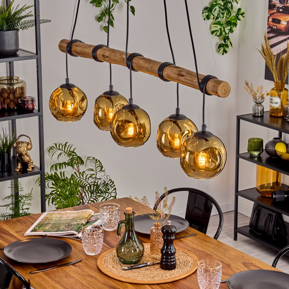 Ripoll Lampadario a sospensione, Lampada a sfera, Lampada a sospensione Écru, Nero, 5-Luci main product photo