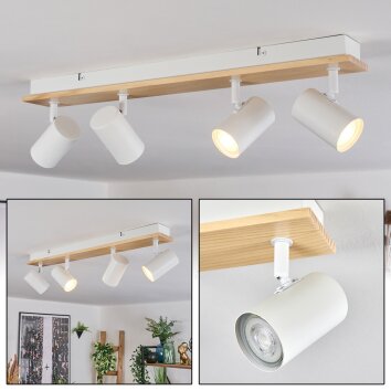 Gesteira Plafoniera, Faretto da soffitto Écru, Bianco, 4-Luci