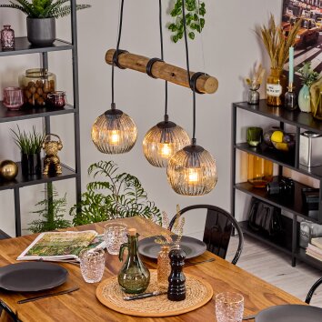 Ripoll Lampadario a sospensione, Lampada a sfera, Lampada a sospensione Écru, Nero, 3-Luci Ripoll Lampadario a sospensione, Lampada a sfera, Lampada a sospensione Écru, Nero, 3-Luci